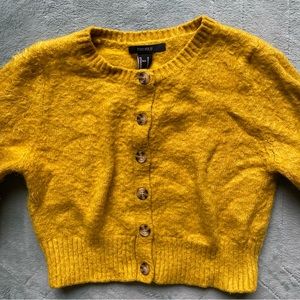 Mustard Yellow Cropped Cardigan